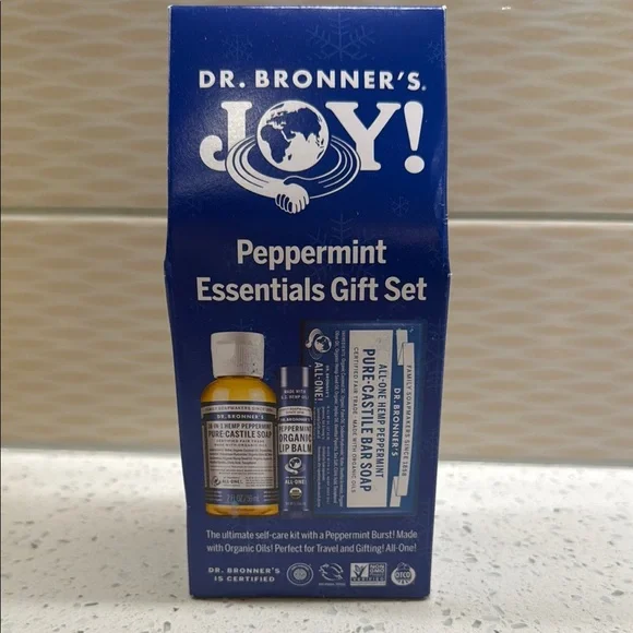 🎈Dr. Bronner’s Joy! Peppermint Essentials Gift Set, Organic, New, Sealed - Picture 1 of 4
